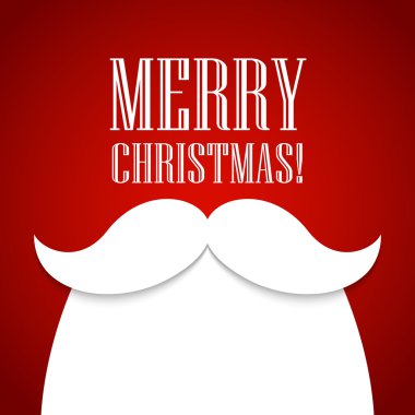 Bir sakal ve bıyık Noel Baba Noel kartı. Vektör çizim