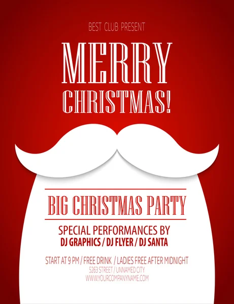 Christmas party poster. Vector illustration — Stock Vector