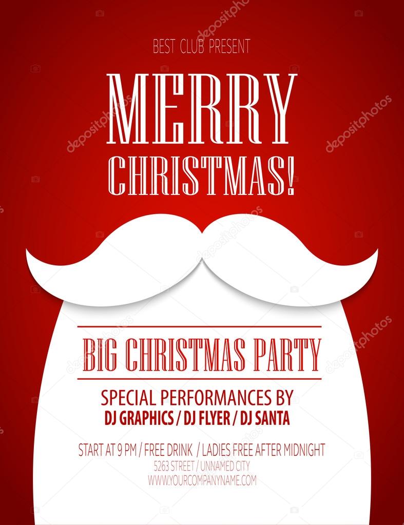 Christmas party poster. Vector illustration
