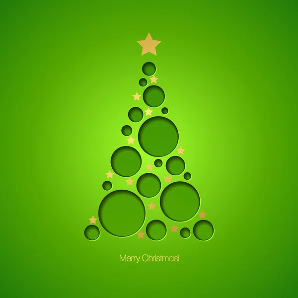 Cartão de Natal com árvore de Natal. Ilustração vetorial — Vetor de Stock