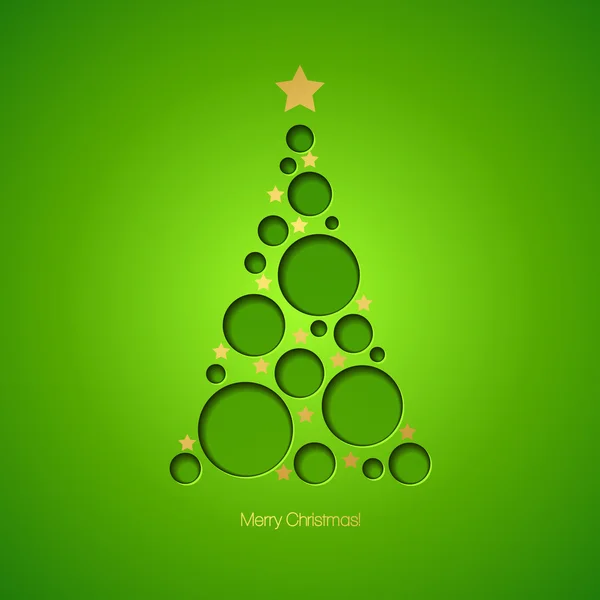 Kerstkaart met kerstboom. Vectorillustratie — Stockvector