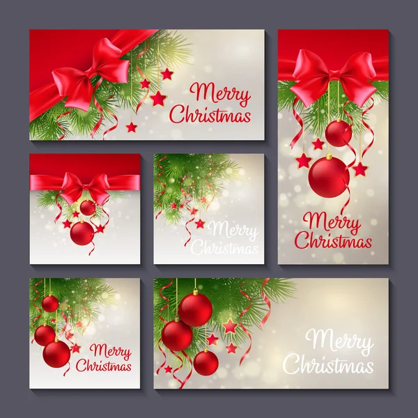 Set of Christmas templates for print or web design — Stock Vector