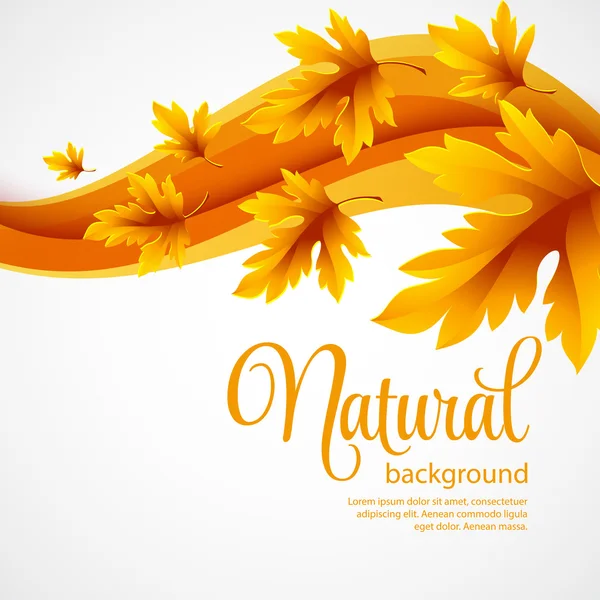 Autumn maple leaves on wave background — Stock Vector