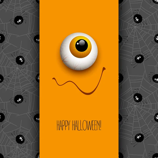 Divertidos ojos de monstruo de tarjeta de felicitación de Halloween. Ilustración vectorial — Archivo Imágenes Vectoriales