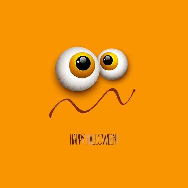 Funny Halloween carte de vœux monstre yeux. Illustration vectorielle — Image vectorielle