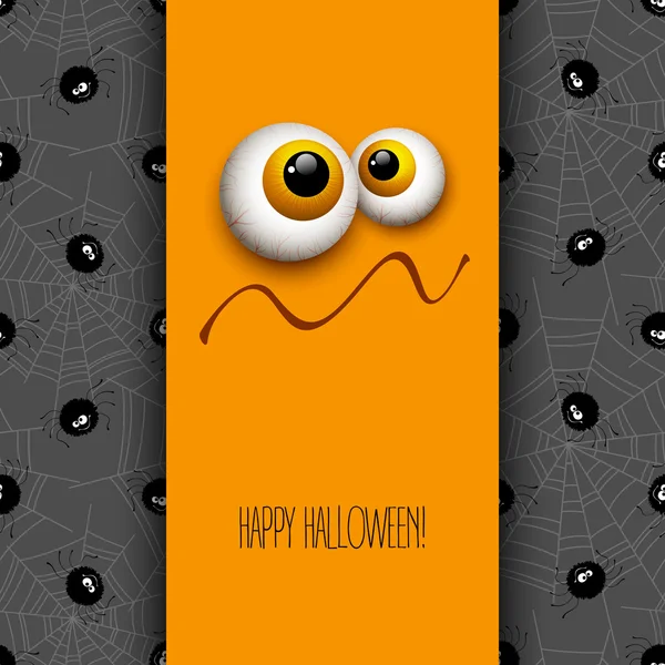 Vicces Halloween üdvözlőlap monster szemét. Vektoros illusztráció — Stock Vector