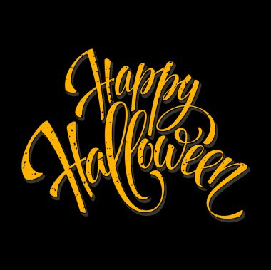 Cadılar Bayramı yazı tebrik kartı. Vektör çizim