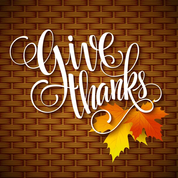 Thanksgiving Day belettering. Vectorillustratie — Stockvector