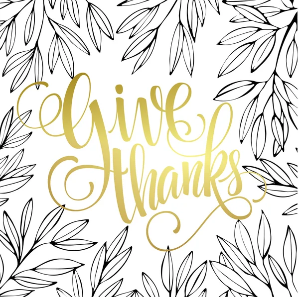 Thanksgiving - gold glittering bokstäver design. Vektor illustration — Stock vektor