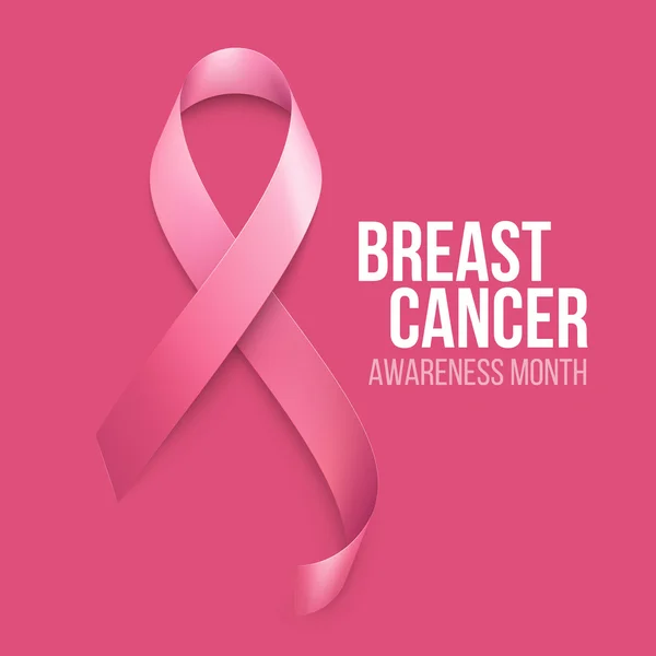 Conscientização sobre o câncer de mama Fundo da fita. Ilustração vetorial —  Vetores de Stock