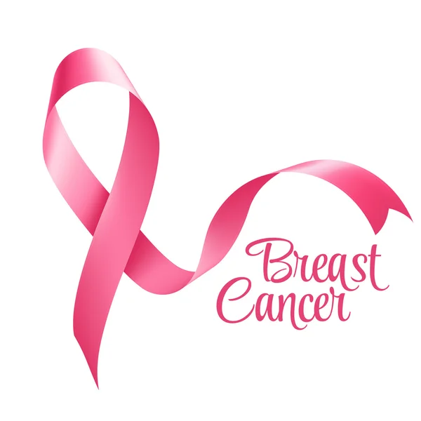 Información sobre la cinta de sensibilización sobre el cáncer de mama. Ilustración vectorial — Vector de stock
