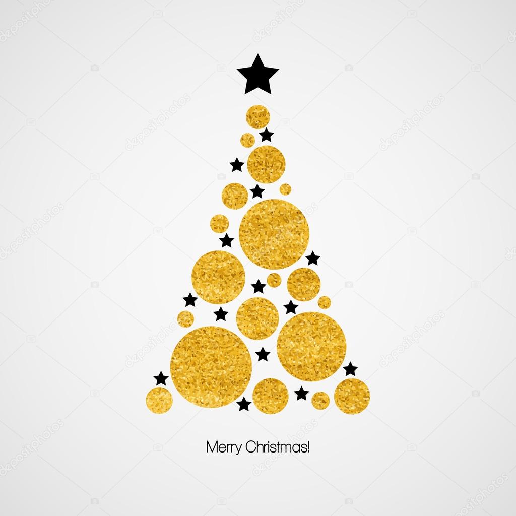 Christmas card with Christmas tree. Vector illustration