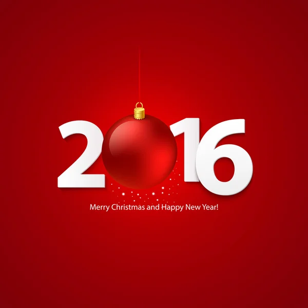 2016 merry Chrstmas en Happy New Year achtergrond. Vectorillustratie — Stockvector