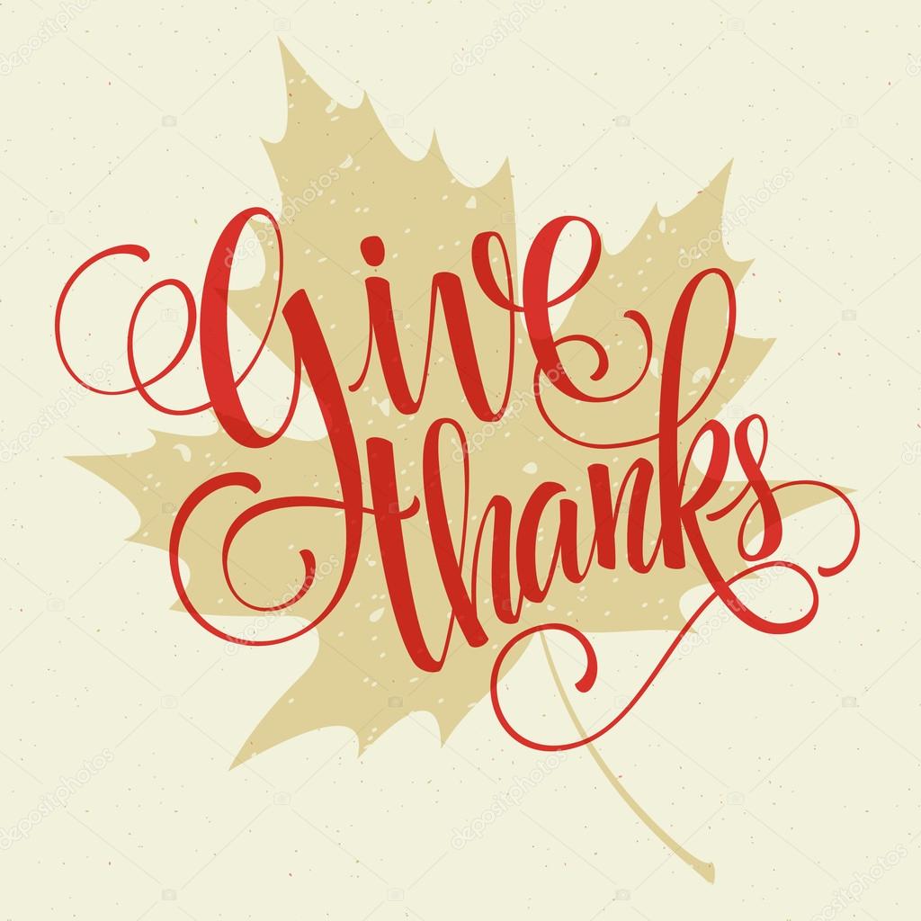 Happy Thanksgiving lettering. Vector background