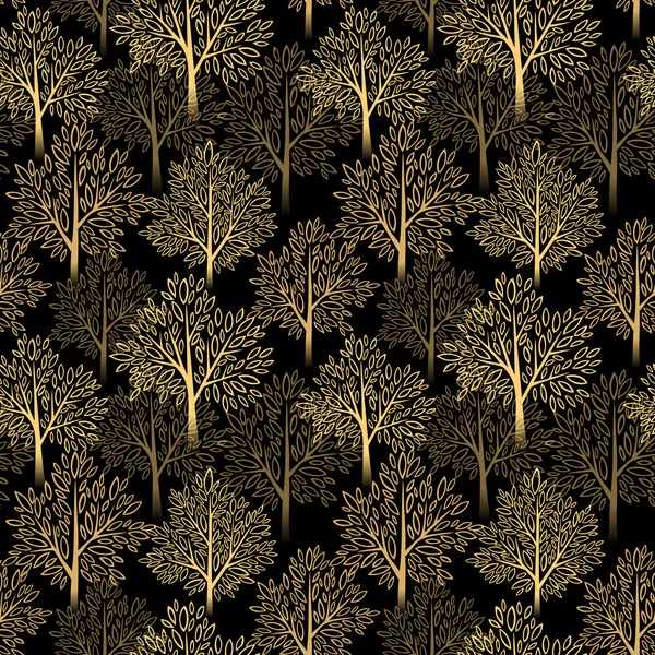 Fondo de temporada de otoño. Patrón sin costura del árbol de otoño. Ilustración vectorial — Vector de stock