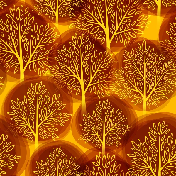 Fondo de temporada de otoño. Patrón sin costura del árbol de otoño. Ilustración vectorial — Vector de stock