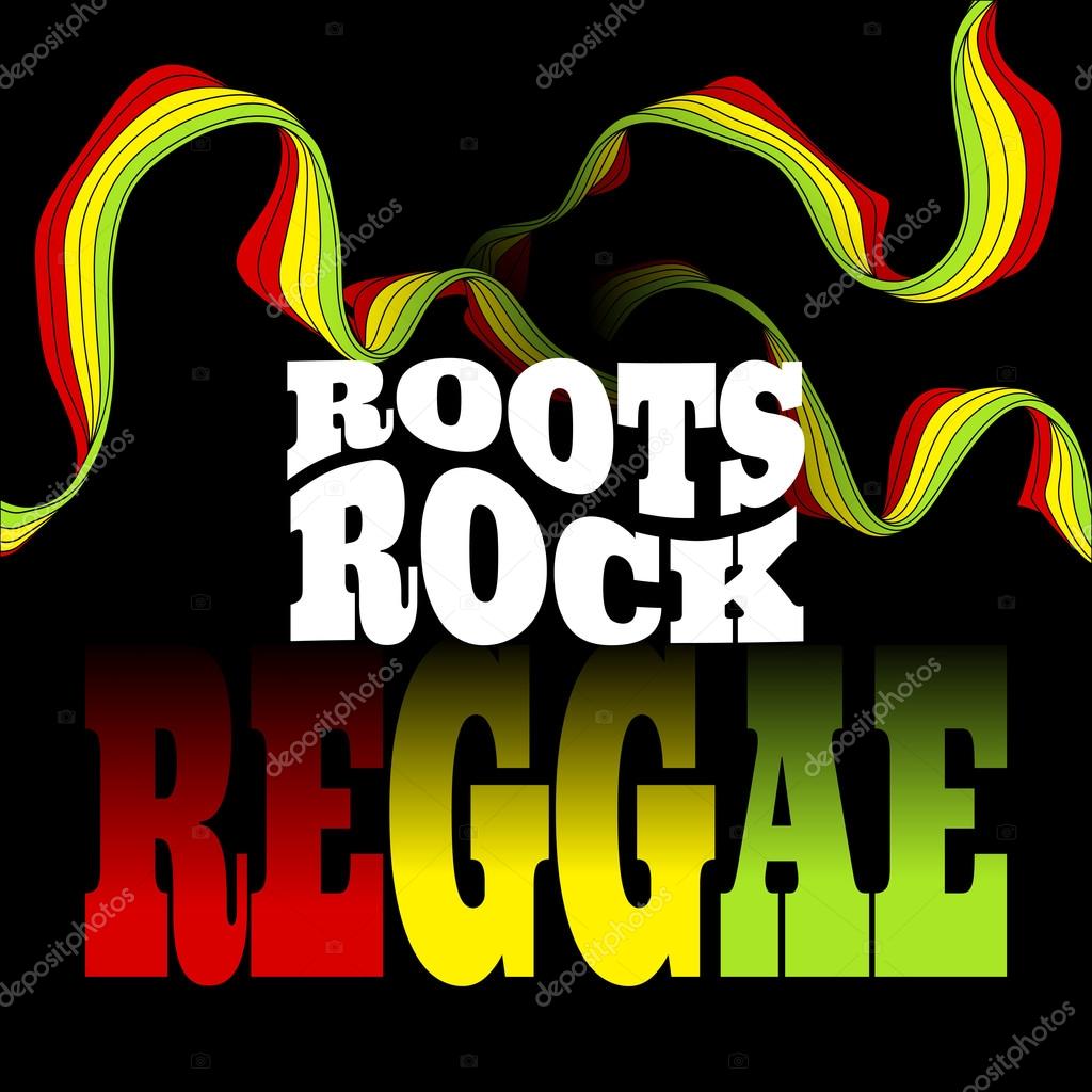 Roots Rock Reggae music design. Vector illustration EPS 10