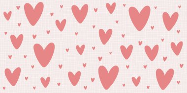 Kırmızılı ve pembeli küçük aşk kalplerinin olduğu hoş, pürüzsüz bir desen. Sevgililer Günü kartları, düğün dekorasyonu ya da kadınsı moda tasarımları için ideal bir romantik geçmiş..