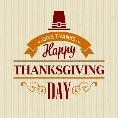 Tipografik Şükran tasarım. Vektör çizim