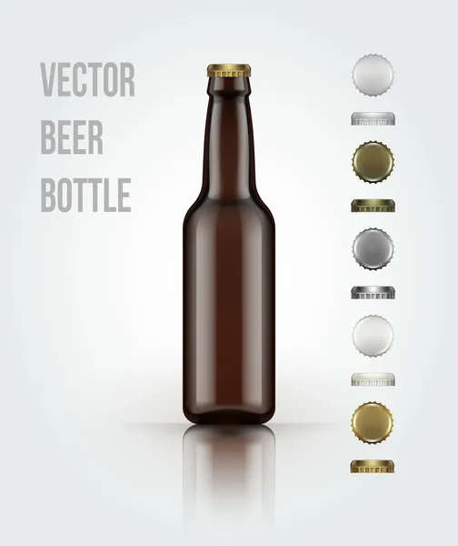 Bottiglia di birra in vetro bianco per un nuovo design. Illustrazione vettoriale — Vettoriale Stock