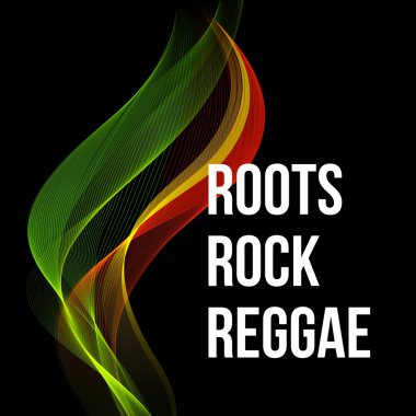 Reggae color wave poster design. Vector illustration clipart