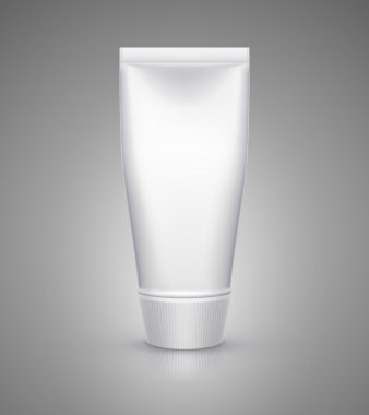 Beyaz tüp mock-up krem, diş Yapıştır, jel, sos, boya, yapıştırıcı. Vektör çizim