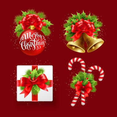 Noel işareti ayarlayın. Vektör çizim