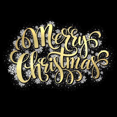 Mutlu Noeller tasarım yazı pırıltılı altın. Vektör çizim