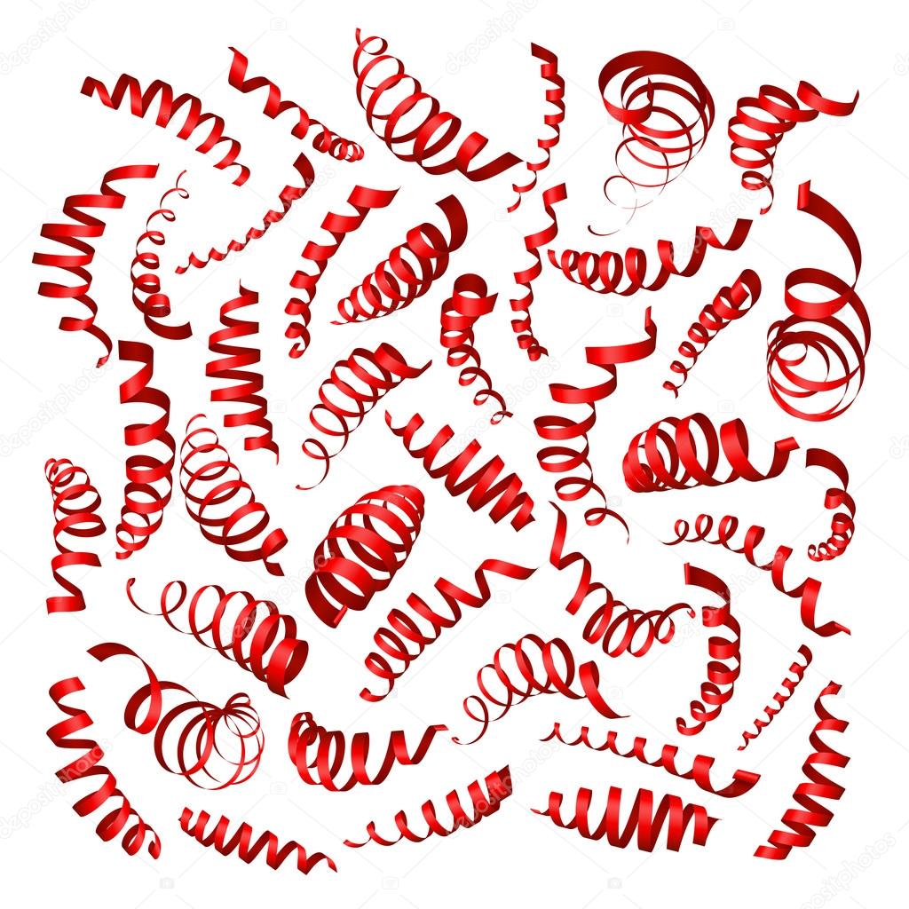 Vector ribbons on white background. Vector illustration