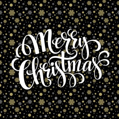 Neşeli Noel yazı tasarımı. Vektör çizim