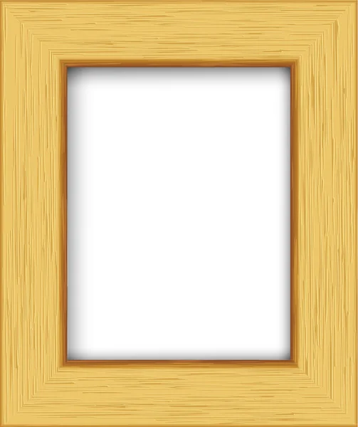 Wooden rectangular photo frame. Vector illustration — Stock Vector