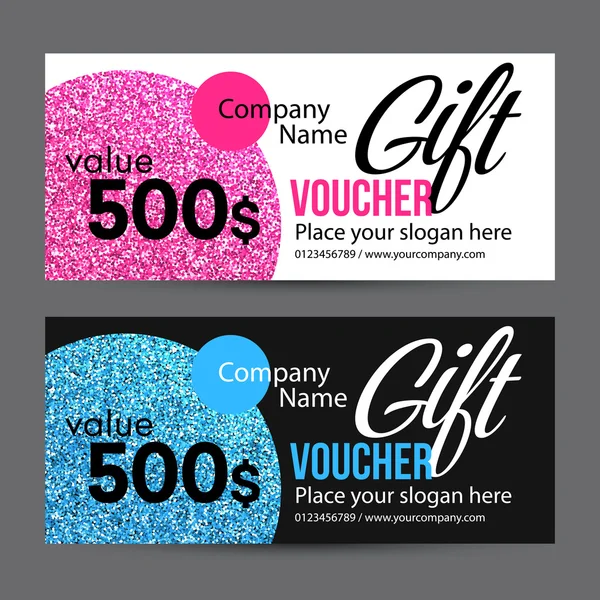 Gift Card Design com textura dourada Glitter. Ilustração vetorial — Vetor de Stock