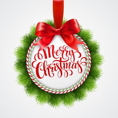 Yuvarlak çerçeve tatil. Noel topları. Vektör çizim.