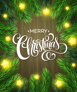 Noel ağacı dalları sınır. Vektör çizim