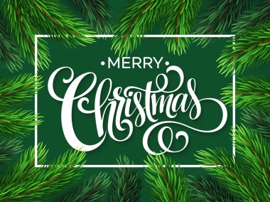 Noel ağacı dalları sınır. Vektör çizim