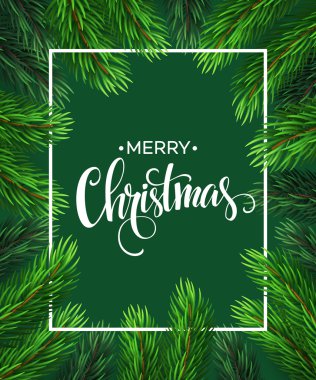 Noel ağacı dalları sınır. Vektör çizim