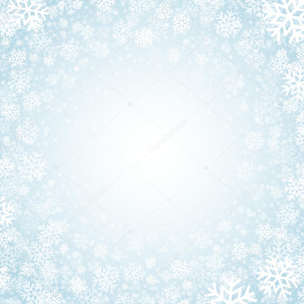 Blue background with snowflakes. Vector illustration