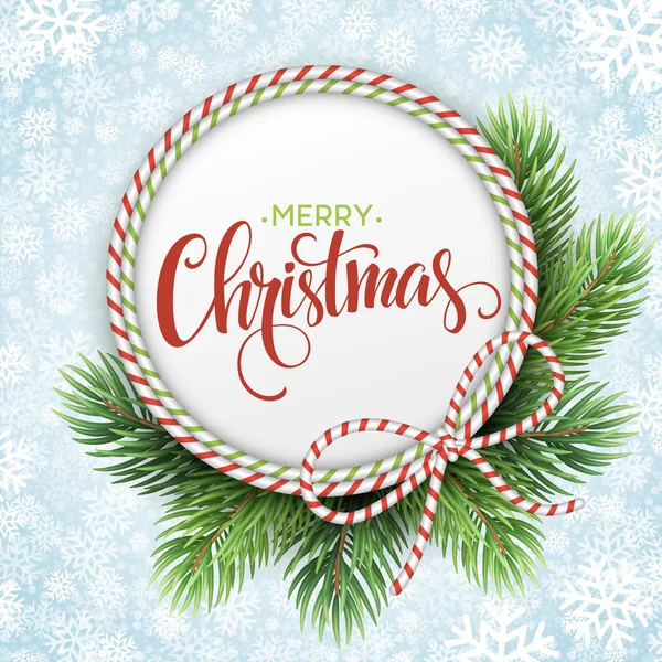 Christmas circle frame of fir branches. Vector illustration — Stock Illustration Christmas circle frame of fir branches. Vector illustration Stock Vector