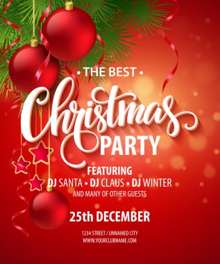 Vektör Noel Partisi tasarım şablonu. Vektör illüstrasyonu