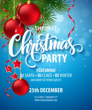 Vektör Noel Partisi tasarım şablonu. Vektör illüstrasyonu
