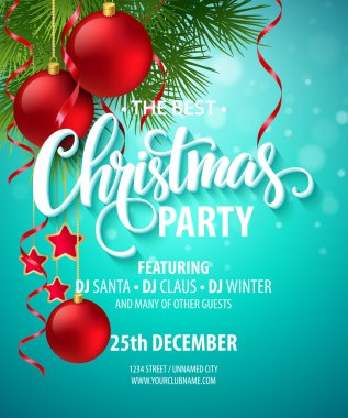 Vektör Noel Partisi tasarım şablonu. Vektör illüstrasyonu