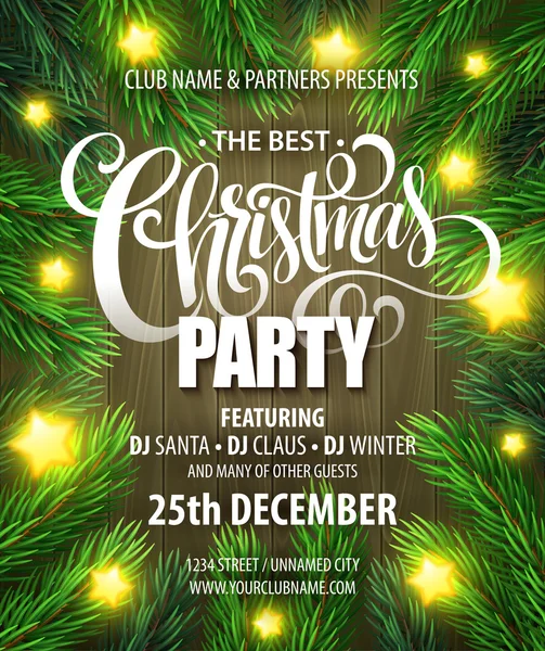 Christmas party poster design template. Vektorillustration — Stockvektor