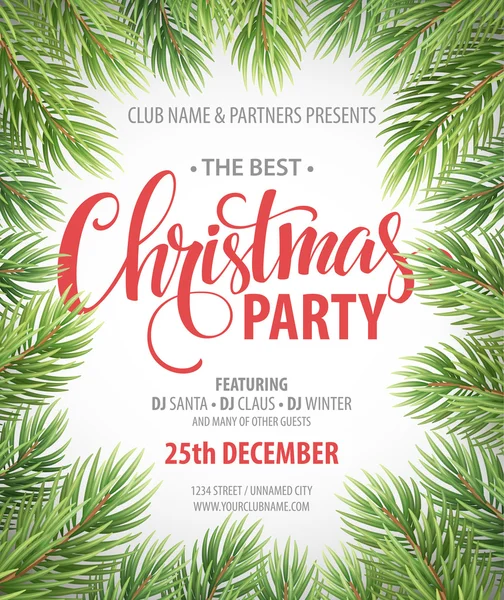Christmas Party design template. Vector illustration — Stock Vector