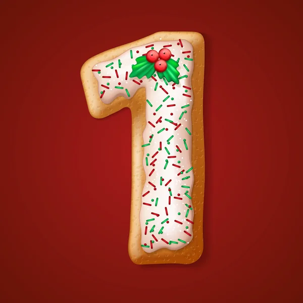 Christmas  cookies  numbers. — Stock Vector