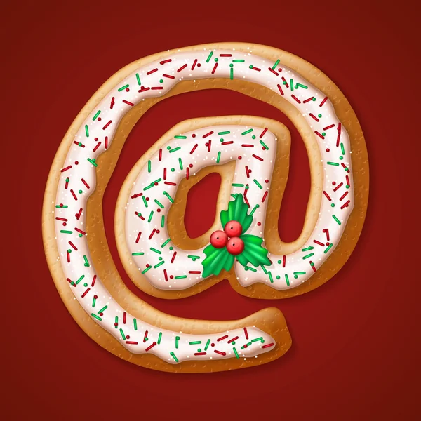 Süslü gerçekçi geleneksel Noel gingerbread — Stok Vektör