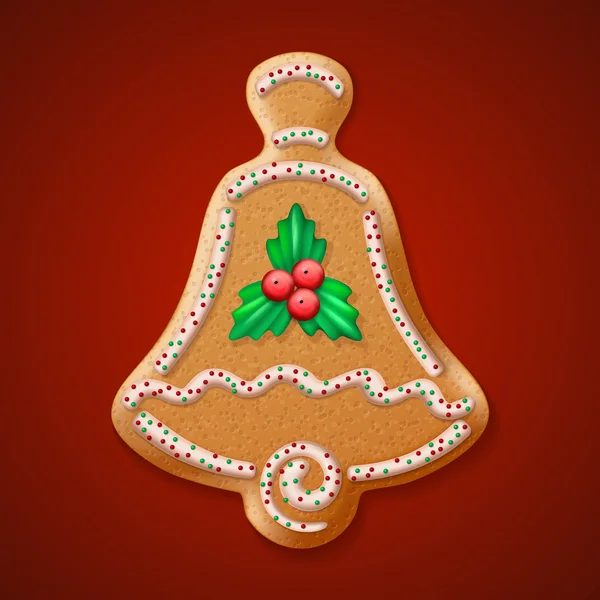 Kunstvolle realistische traditionelle Weihnachten Lebkuchen — Stockvektor
