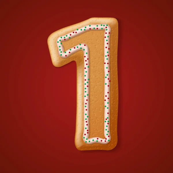 Christmas cookie number. — Stock Vector