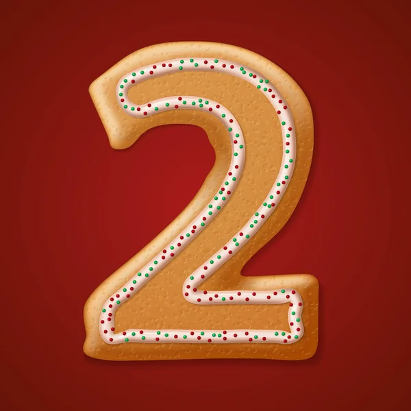 Christmas cookie number. — Stock Vector