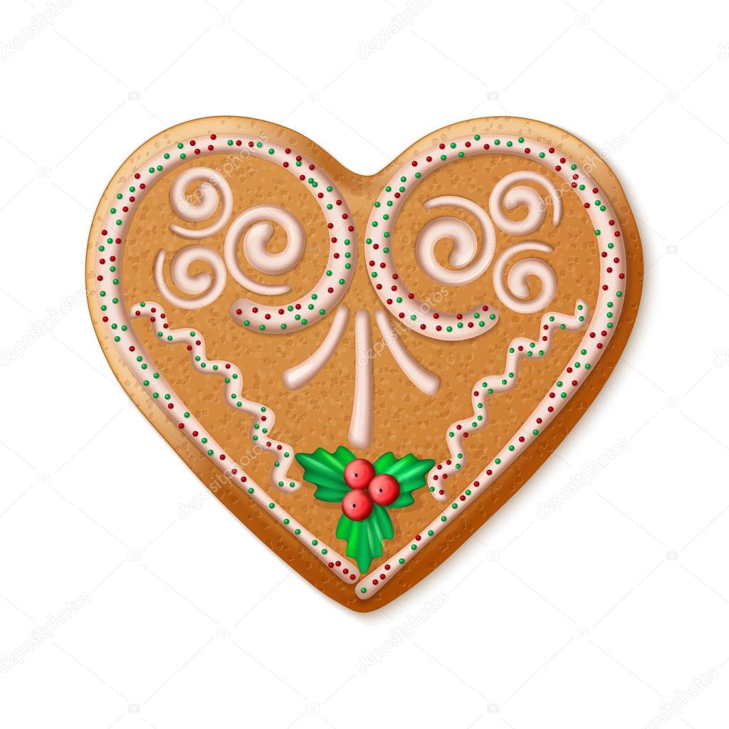 Ornate realistic traditional Christmas gingerbread