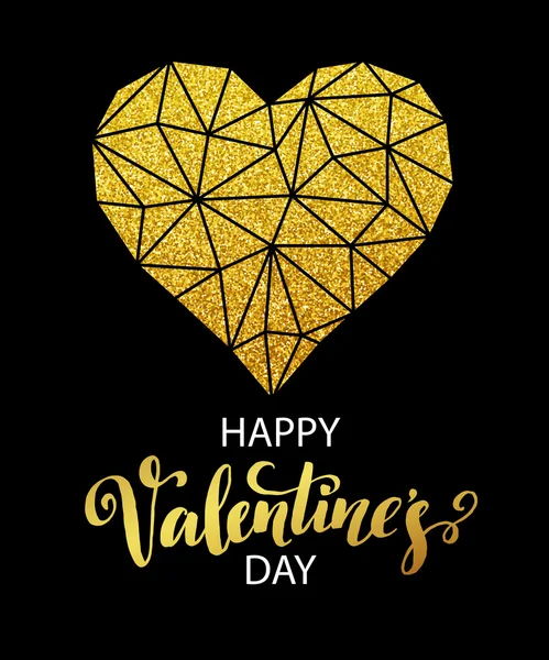 San Valentino amore biglietto di auguri con forma geometrica del cuore. Illustrazione vettoriale — Vettoriale Stock